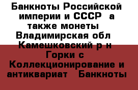 Банкноты Российской империи и СССР, а также монеты - Владимирская обл., Камешковский р-н, Горки с. Коллекционирование и антиквариат » Банкноты   